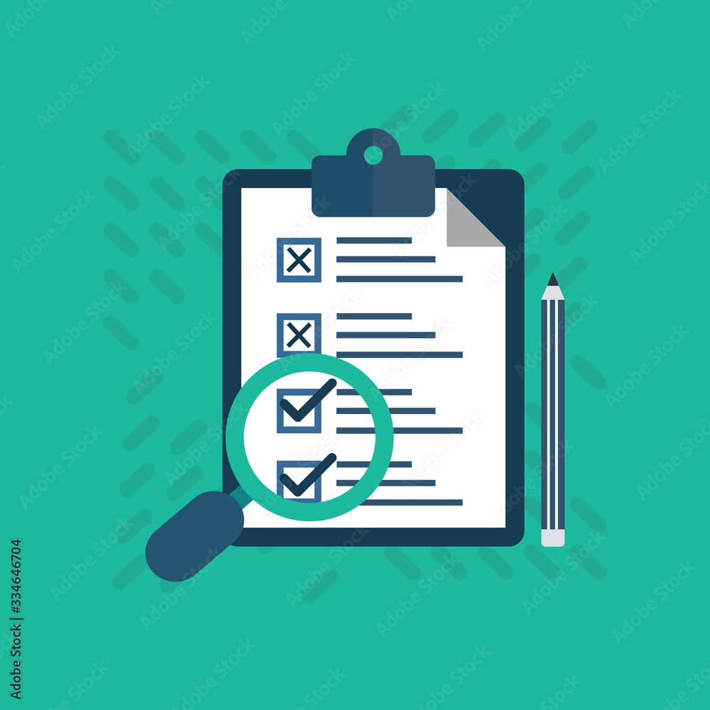 Checklist icon. Document with green ticks checkmarks. Checklist and ...