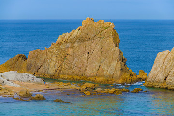 Wall Mural - Amazing coast with incredible cliffs near the village of Liencres. Cantabria. Northern coast of Spain