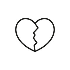 Sticker - Simple heart line icon.