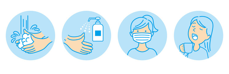 Wall Mural - handwashing mask against viruses vector