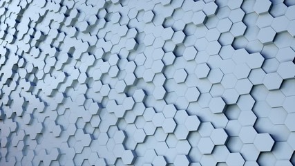 Poster - 3d rendering of honeycomb background. Computer generated abstract geometric design.