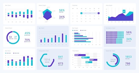 Fototapete - Infographic elements. Use in presentation template, flyer, leaflet and corporate report.