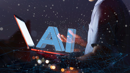Poster - Big Data , Ai for Communication technology for the internet of things business. Global world network and telecommunication on earth cryptocurrency blockchain and IoT, high-speed mobile networks