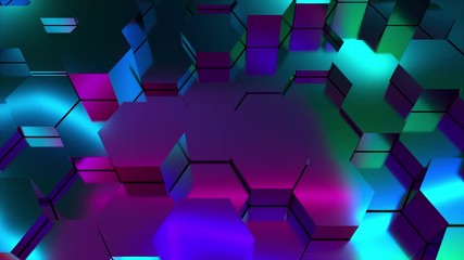 Poster - 3d rendering of honeycomb background. Computer generated abstract geometric design.