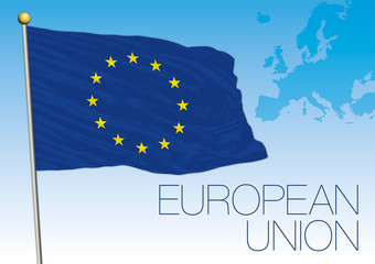 Wall Mural - European Union official flag, vector illustration