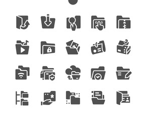 Poster - Folders Well-crafted Pixel Perfect Vector Solid Icons 30 2x Grid for Web Graphics and Apps. Simple Minimal Pictogram