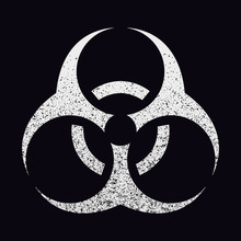 Vector Chalk Drawn Biohazard Symbol Icon