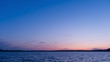 Lake at sunset; beautiful blue sky
