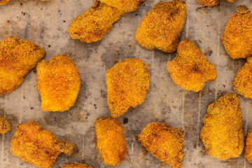 Sticker - Homemade Chicken Nuggets on vintage background