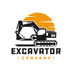 Canvas Print - Excavator construction tool logo