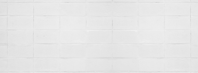 Wall Mural - white concrete block wall textured for background.