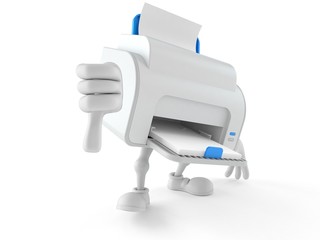 Poster - Printer character with thumbs down gesture