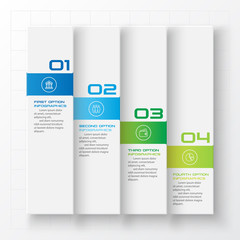 Wall Mural - Business infographics template 4 steps rectangle,Vector illustration.