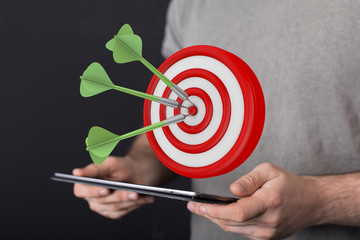 Poster - dart target arrow hitting on bullseye which is the ultimate goal that everyone wants.