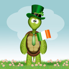 Canvas Print - illustration of turtle dressed in costume for St. Patricks Day