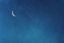 Night Sky And Moon, Stars, Ramadan Kareem Celebration