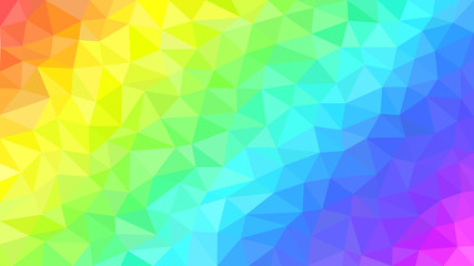 Multicolor rainbow low poly background. Abstract random vector background from triangles. Polygonal design	