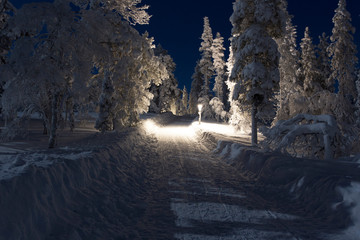 A night landscape in Lapland