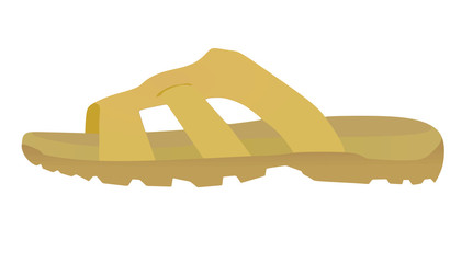 Sticker - Brown male sandal. vector illustration