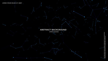 Wall Mural - Digital, communication and technology background with lines and dots. Network connection.