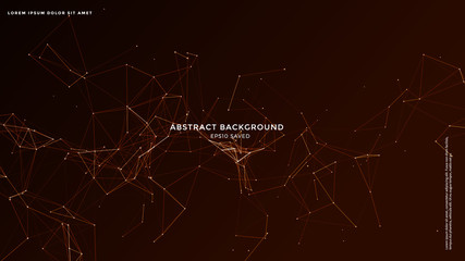 Wall Mural - Digital, communication and technology background with lines and dots. Network connection.
