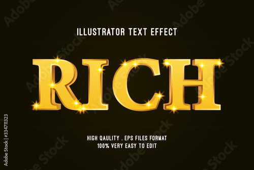 Fotografía 3D Rich Gold luxury Text effect, Editable text