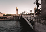 Fototapeta Paryż - Alexandre iii bridge street view in Paris.