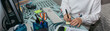 © David Pereiras - Woman in casual clothes working from home with computer