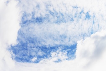 Wall Mural - Beautiful blue sky with cirrocumulus white clouds