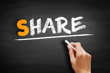 Poster - Share text on blackboard, business concept background
