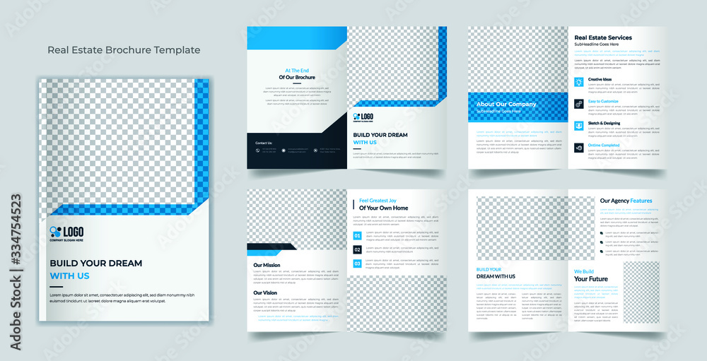 Corporate real estate brochure and proposal template - obrazy, fototapety, plakaty 