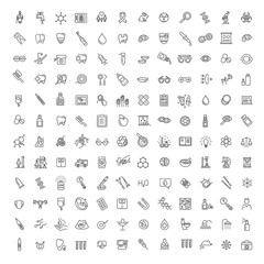 Line medicine consepts, Icons set