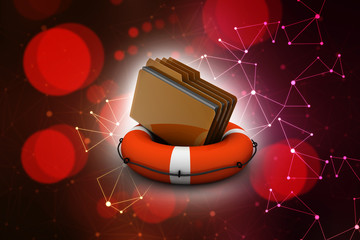 Poster - 3d rendering folder with documents