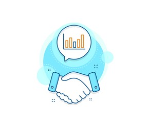 Poster - Financial graph sign. Handshake deal complex icon. Column chart line icon. Stock exchange symbol. Business investment. Agreement shaking hands banner. Column chart sign. Vector