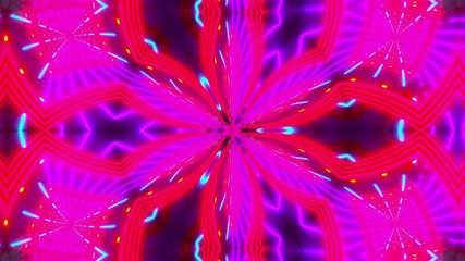 Poster - Beautiful abstract symmetry kaleidoscope with shiny neon lines, 3d rendering backdrop, computer generating background