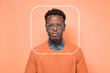 © Viktor Koldunov - Futuristic Biometric Facial Scan. Identification of african man face.