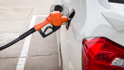 Car refueling on a petrol station