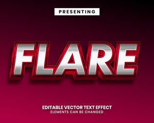 Poster - Red and silver shiny metallic style editable text effect