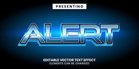 Poster - Editable text effect shiny blue and gold metallic style