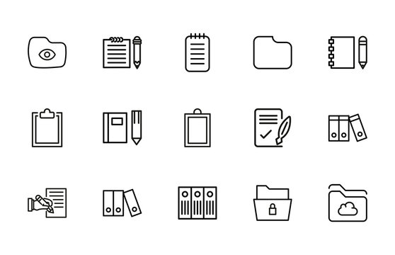 Simple set of Files modern thin line icons.