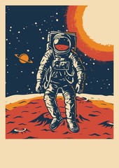 Wall Mural - space research vintage poster