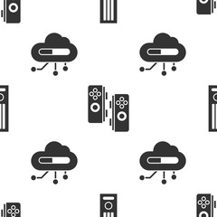 Poster - Set Video game console, Gamepad and Internet of things on seamless pattern. Vector