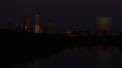 Wall Mural - TIME LAPSE of Indianapolis downtown skyline along the White River - 7 second clip