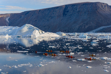 Wall Mural - Landscape with iceberg in Greenland at summer time. Sunny weather.