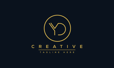 Aufkleber - YD Logo Design Template Vector monogram. Modern letters YD.