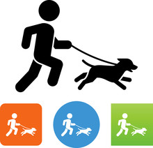 Man Running With Dog Icon