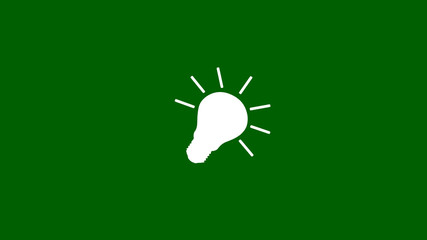 Wall Mural - Light bulb icon,green background white bulb icon,idea bulb icon