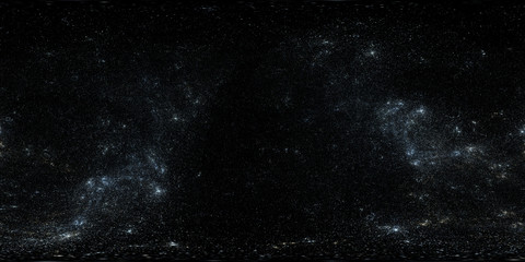 Wall Mural - 360 degree high detailed space background with stars. panorama, environment 360° hdri map. equirecta