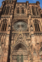 Wall Mural - Strasbourg, France, Cathedral of Our Lady (Notre Dame) of Strasbourg in Alsace. The historic center, including the cathedral, of Strasbourg is UNESCO World Heritage Site