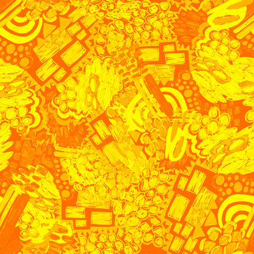 Creative seamless pattern with beautiful bright abstract elements. Colorful texture for any kind of a design. Graphic abstract background. Contemporary art. Trendy modern style.